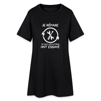 Je répare ce que les autres ont essayé - Robe T-shirt Femme - noir - Devant