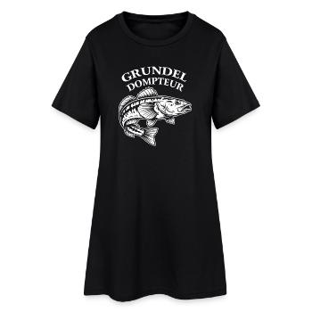 Grundel Angeln - Frauen T-Shirt-Kleid - Schwarz - Vorne