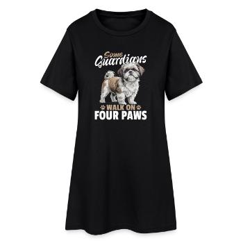 Race de chien Shih Tzu - Robe T-shirt Femme - noir - Devant