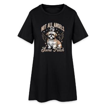 Race de chien Shih Tzu - Robe T-shirt Femme - noir - Devant