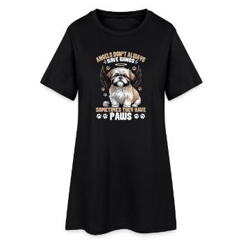 Race de chien Shih Tzu - Robe T-shirt Femme - noir - Devant