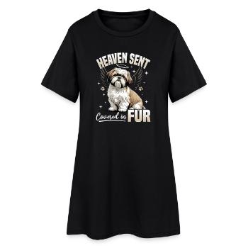 Race de chien Shih Tzu - Robe T-shirt Femme - noir - Devant