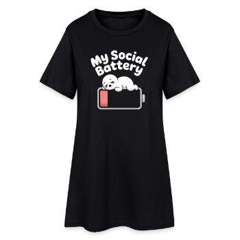 Batterie sociale Introverti Batterie morte - Robe T-shirt Femme - noir - Devant