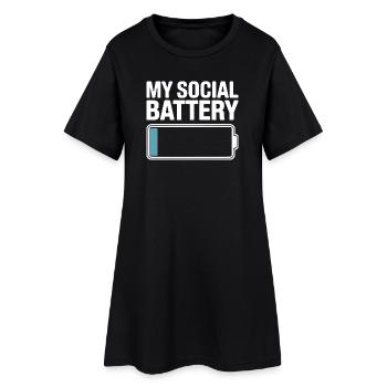 Batterie sociale Introverti Batterie morte - Robe T-shirt Femme - noir - Devant