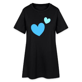 Two-tone heart duo graphic - Women’s T-Shirt Dress - black - Front