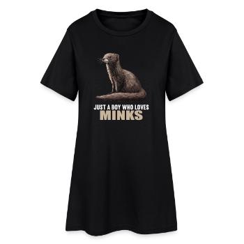 Nerze Nerz - Frauen T-Shirt-Kleid - Schwarz - Vorne