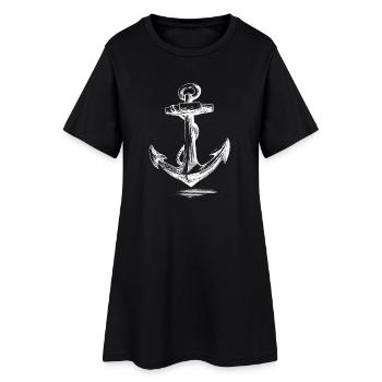 Croquis d’Anchor en gras - Robe T-shirt Femme - noir - Devant
