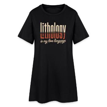 Littérologie : Typographie du langage de l’amour - Robe T-shirt Femme - noir - Devant