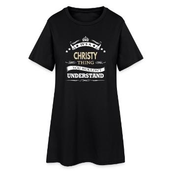 C’est une chose christy que tu ne comprendrais pas drôle - Robe T-shirt Femme - noir - Devant
