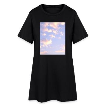 Ciel pastel avec des nuages - Robe T-shirt Femme - noir - Devant
