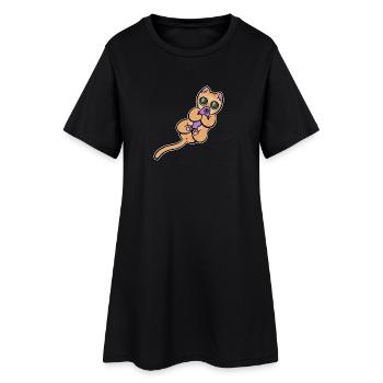 Chaton et Poisson - Robe T-shirt Femme - noir - Devant