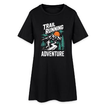 Aventure de course en sentier - Robe T-shirt Femme - noir - Devant