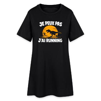 Je peux pas j'ai running Dinosaure - Robe T-shirt Femme - noir - Devant