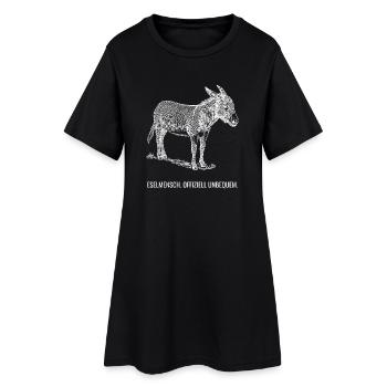 Eselmensch. Offiziell unbequem. - Frauen T-Shirt-Kleid - Schwarz - Vorne