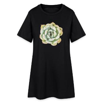Photo de succulentes pastel - Art végétal Echeveria - Robe T-shirt Femme - noir - Devant
