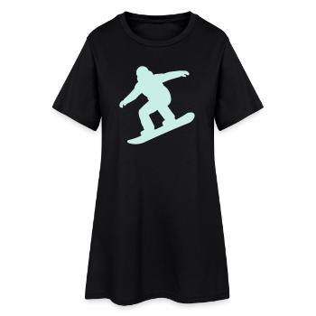 Mint Silhouette Snowboarder - Women’s T-Shirt Dress - black - Front