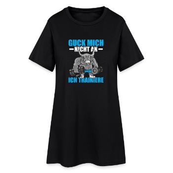 Guck mich nicht an Bodybuilding Gym Kraftsport - Frauen T-Shirt-Kleid - Schwarz - Vorne