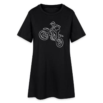 Dessin de pilotes de motocross - Robe T-shirt Femme - noir - Devant