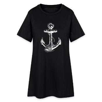 Croquis de l’ancre nautique - Robe T-shirt Femme - noir - Devant