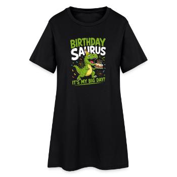 Gâteau Saurus d’anniversaire T-rex Dino Party Roar - Robe T-shirt Femme - noir - Devant