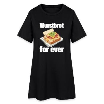 Wurstbrot Forever – Sandwich Pop Art - Frauen T-Shirt-Kleid - Schwarz - Vorne