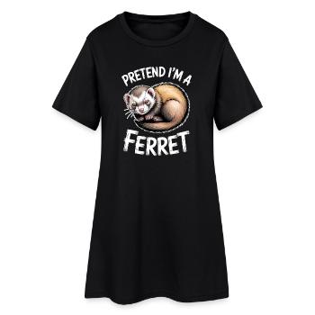 Frettchen Sprüche Lustiges Frettchen Geschenk - Frauen T-Shirt-Kleid - Schwarz - Vorne