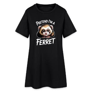 Frettchen Sprüche Lustiges Frettchen Geschenk - Frauen T-Shirt-Kleid - Schwarz - Vorne