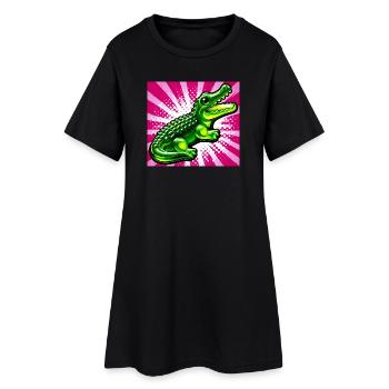 crocodile - Robe T-shirt Femme - noir - Devant