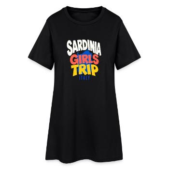 Voyage des filles en Sardaigne Équipe de vacances en Italie Voyage Identifiant - Robe T-shirt Femme - noir - Devant