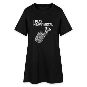 Tuba trifft Heavy Metal - Frauen T-Shirt-Kleid - Schwarz - Vorne