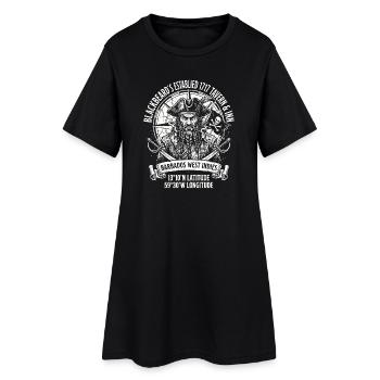 Black Beard Piratengrafik Barbados - Frauen T-Shirt-Kleid - Schwarz - Vorne