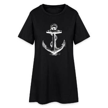 Rope Anchor Sketch - Women’s T-Shirt Dress - black - Front