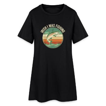 Irish I Was Fishing Retro Fish - Women’s T-Shirt Dress - black - Front