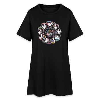 You Are Loved Ducks Circle - Women’s T-Shirt Dress - black - Front