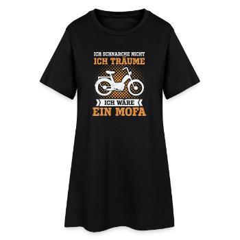 Mofa Moped Roller Mofafahrer Mofaroller - Frauen T-Shirt-Kleid - Schwarz - Vorne