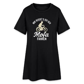Mofa Moped Roller Mofafahrer Mofaroller - Frauen T-Shirt-Kleid - Schwarz - Vorne