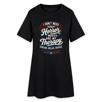 Horror Therapy Movie Night Design - Frauen T-Shirt-Kleid - Schwarz - Vorne