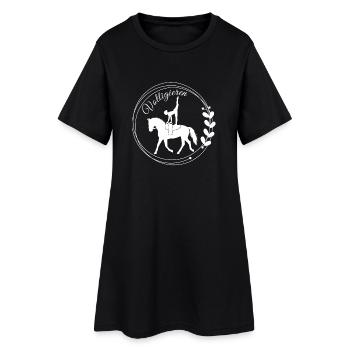 Voltigieren Nadel – Sport Outfit für Voltigierer - Frauen T-Shirt-Kleid - Schwarz - Vorne