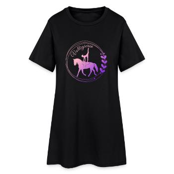 Voltigieren Nadel – Sport Outfit für Voltigierer - Frauen T-Shirt-Kleid - Schwarz - Vorne