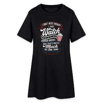 Les films d’horreur sont ma citation thérapeutique - Robe T-shirt Femme - noir - Devant