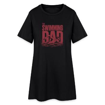 Natation Papa Nageur Chemise Papa - Robe T-shirt Femme - noir - Devant