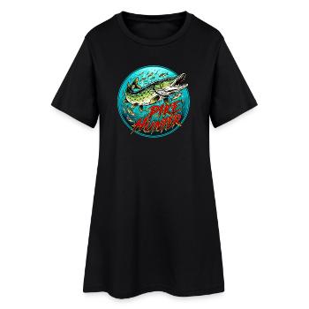 Hecht Fang Design - Frauen T-Shirt-Kleid - Schwarz - Vorne