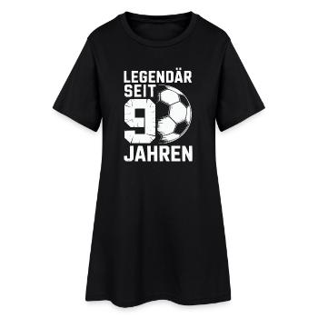Geburtstag 9 Jahre Fussball - Frauen T-Shirt-Kleid - Schwarz - Vorne