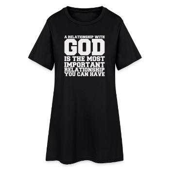 a_relationship_with_god - Frauen T-Shirt-Kleid - Schwarz - Vorne