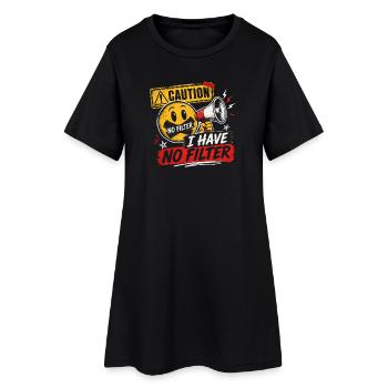 Attention : je n’ai pas de filtre sarcasme ironie humour - Robe T-shirt Femme - noir - Devant
