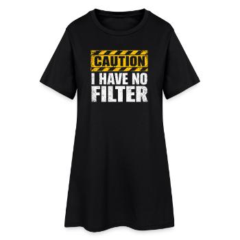 Attention : je n’ai pas de filtre sarcasme ironie humour - Robe T-shirt Femme - noir - Devant