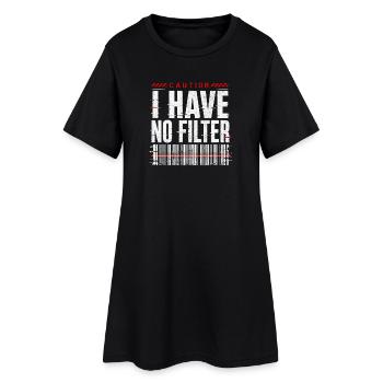 Attention : je n’ai pas de filtre sarcasme ironie humour - Robe T-shirt Femme - noir - Devant