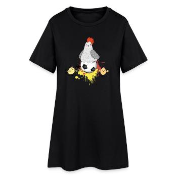 Fußball auf dem Bauernhof - Frauen T-Shirt-Kleid - Schwarz - Vorne