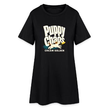 Chiot Chaos Cream Golden Retriever Amoureux des chiens - Robe T-shirt Femme - noir - Devant