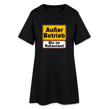 Außer Betrieb Ruhestand Schild - Frauen T-Shirt-Kleid - Schwarz - Vorne